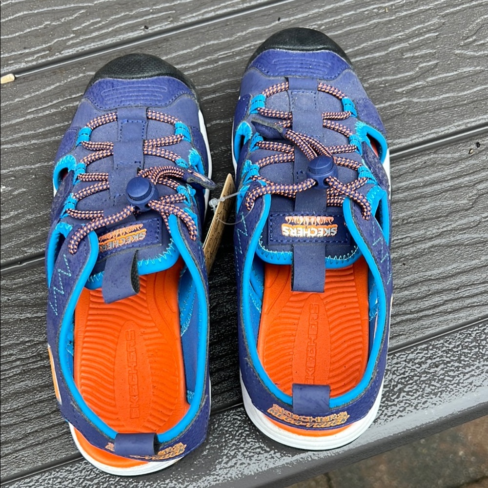 Skechers Blue and Orange Water Shoes with Quick-Dry Material